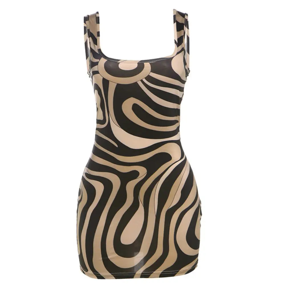 Bodycon Wrap Dress - Brown / L - Women¡¯s Dresses