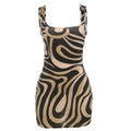 Bodycon Wrap Dress - Brown / L - Women¡¯s Dresses