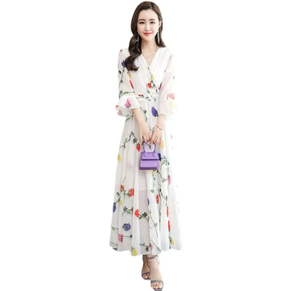 Chiffon V-Neck Maxi Party Dress - Women¡¯s Dresses Collection