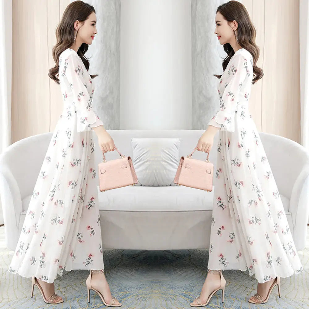 Chiffon V-Neck Maxi Party Dress - Women¡¯s Dresses Collection