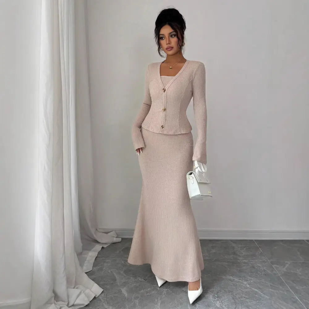 Knitted Long Skirt Two-Piece Set - Women¡¯s Dresses Collection