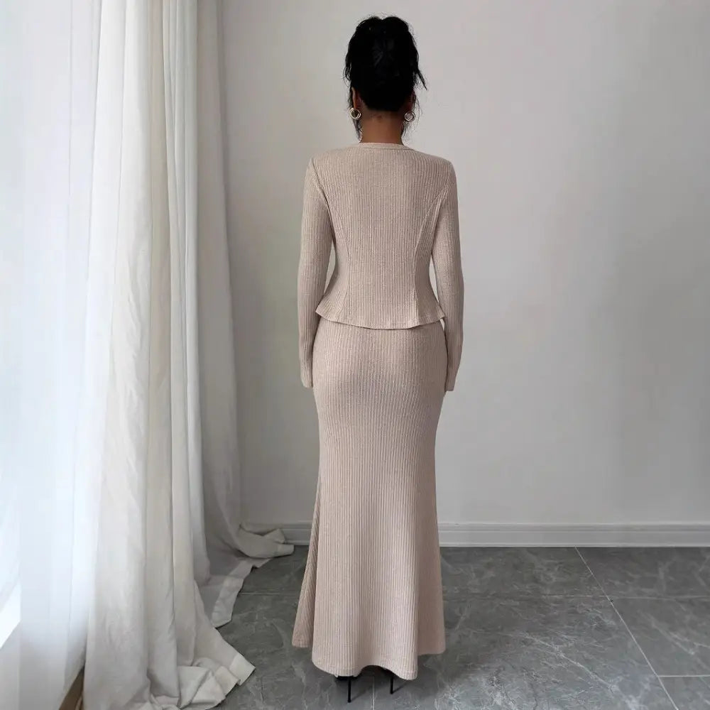Knitted Long Skirt Two-Piece Set - Women¡¯s Dresses Collection