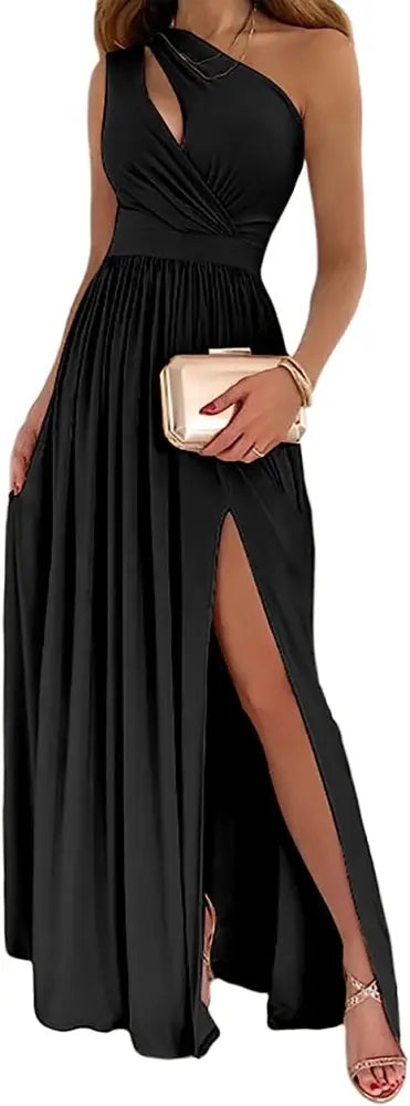 One-Shoulder Cutout Cocktail Maxi Dress - Women¡¯s Dresses