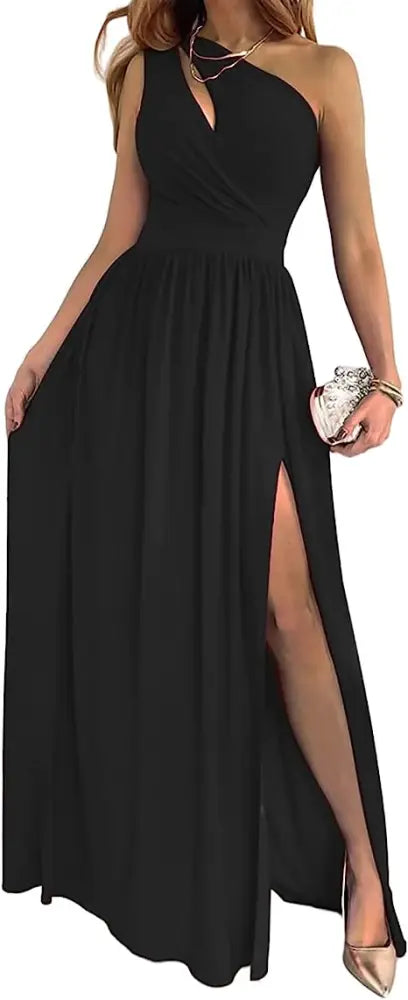 One-Shoulder Cutout Cocktail Maxi Dress - Women¡¯s Dresses