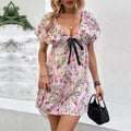 Summer Printed Mini Dress - Pink / L - Women¡¯s Dresses