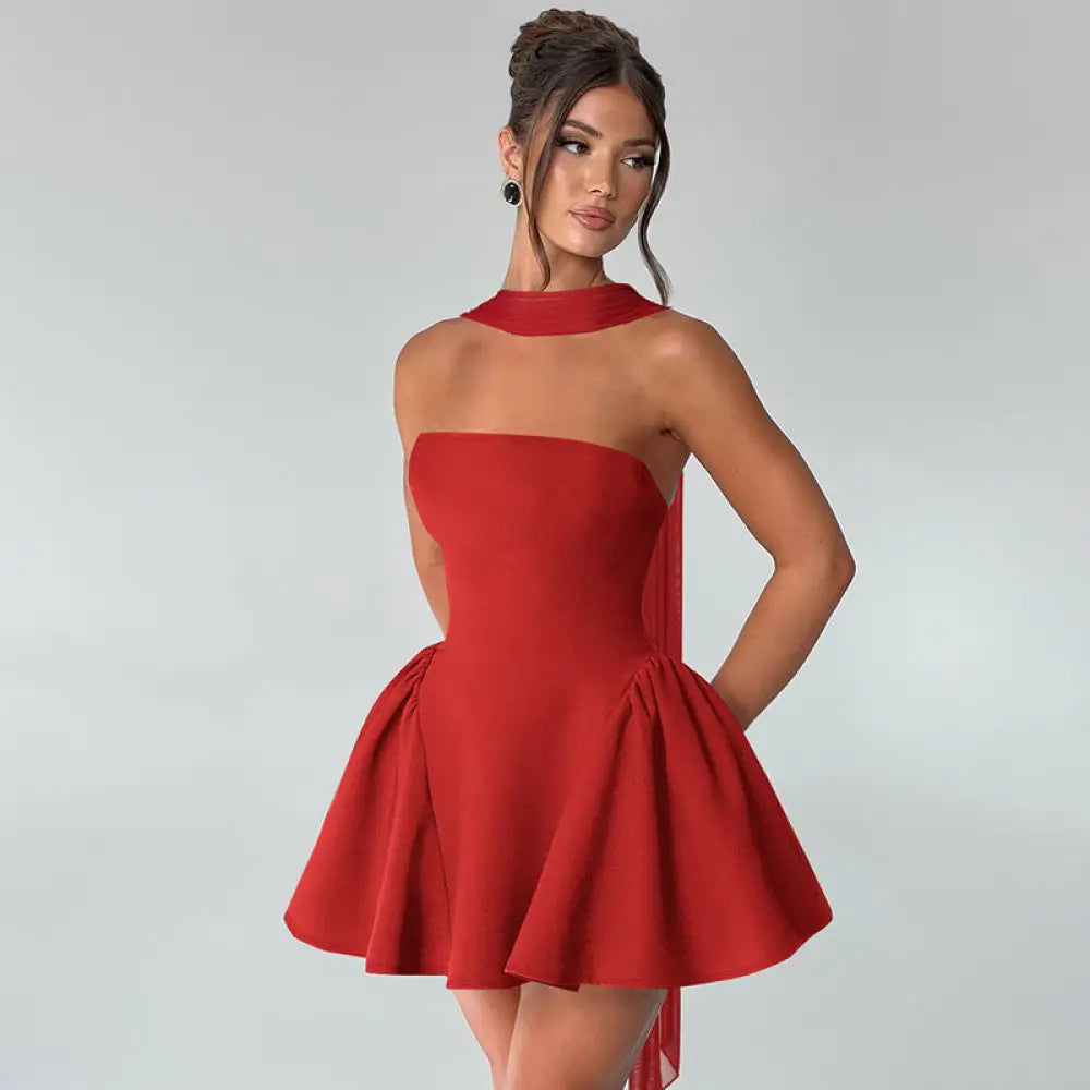 Tube Top Party Dress - Red / L - Women¡¯s Dresses Collection