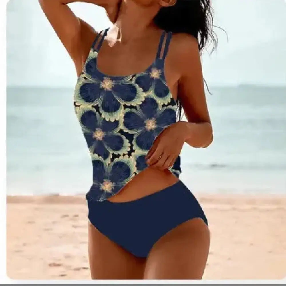 Vintage Printed Split High Waist Conservative Swimwear - Summer Clothing 2026