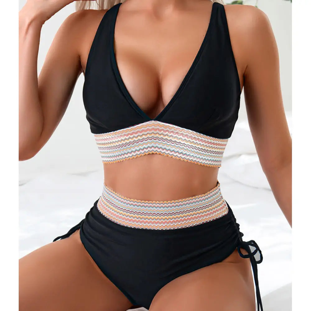 Women’s Deep V-Neck Backless Sexy Bikini Swimsuit - Summer Clothing 2026